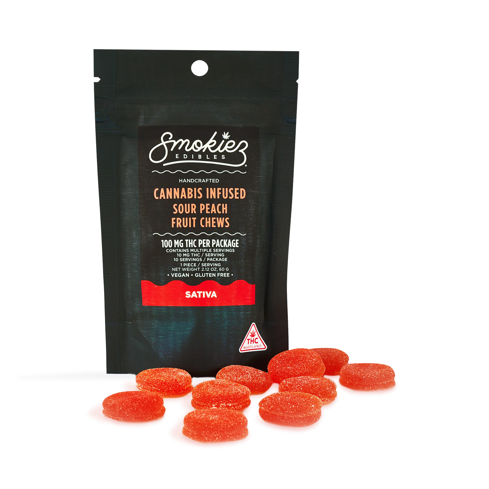 Photograph of product: Sour Peach Fruit Chews 10-pack