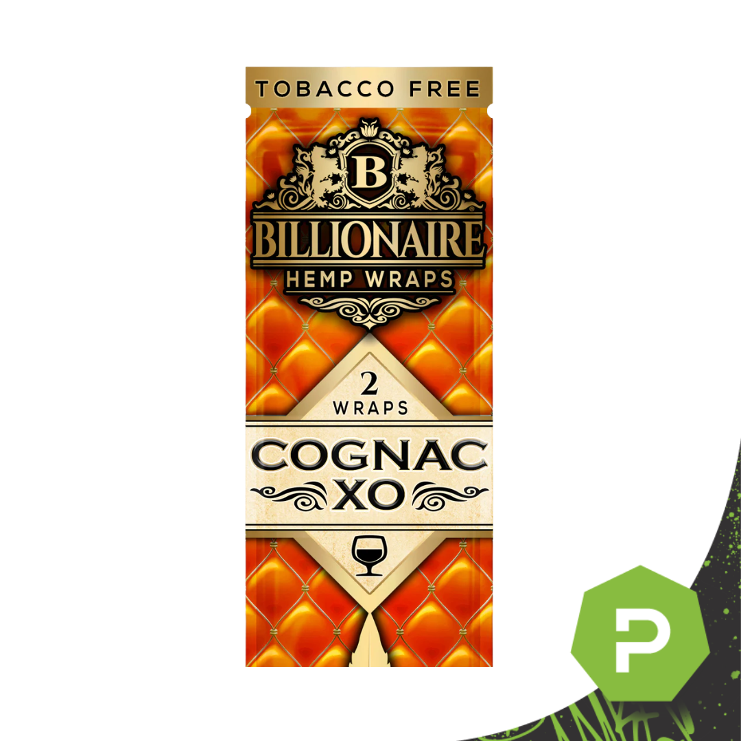 Photograph of product: Billionaire | 2pck Hemp Wrap | Cognac XO