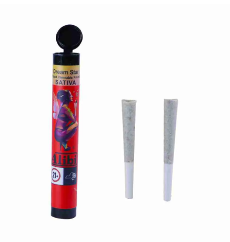 Photograph of product: Alibi | Infused Preroll 2 Pack | Dream Star