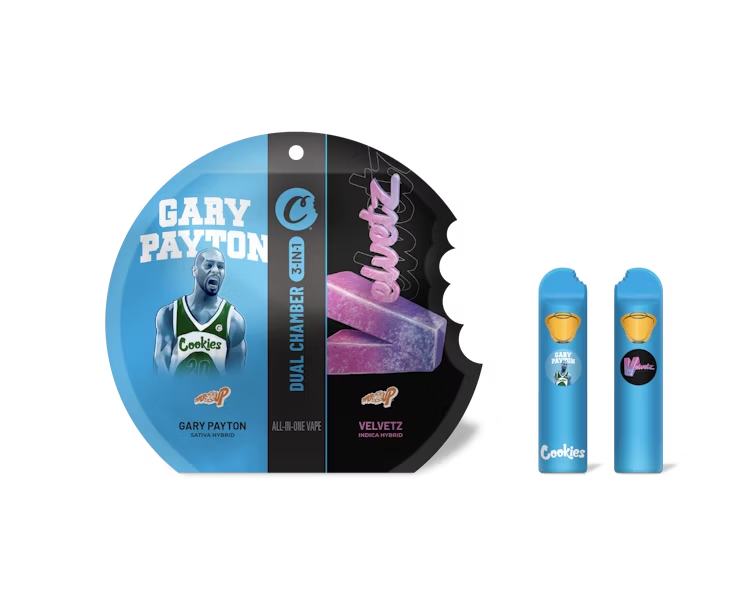 Photograph of product: Cookies - 3-in-1 (Oui'd/Oui'd/Hybrid) Gary Payton + Velvetz - 2g - Disposable Vape