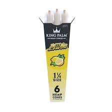 Photograph of product: King Palm Lil Lemon 1 1/4 Cones 6pk