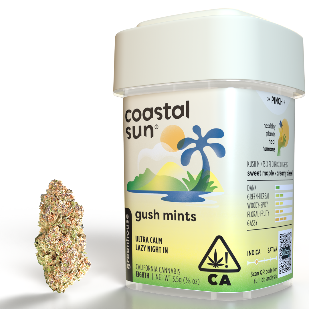 Photograph of product: Gush Mints Greenhouse Flower 3.5g