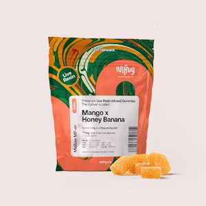 Photograph of product: MFNY | Mango x Honey Banana | Oui'd | Live Resin | 10pk Gummies 100mg