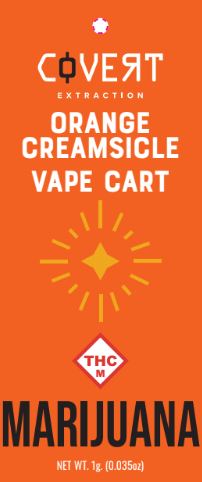 Photograph of product: COVERT 1G ORANGE CREAMSICLE BOTANICAL TERPENE-FLAVORED CARTRIDGE