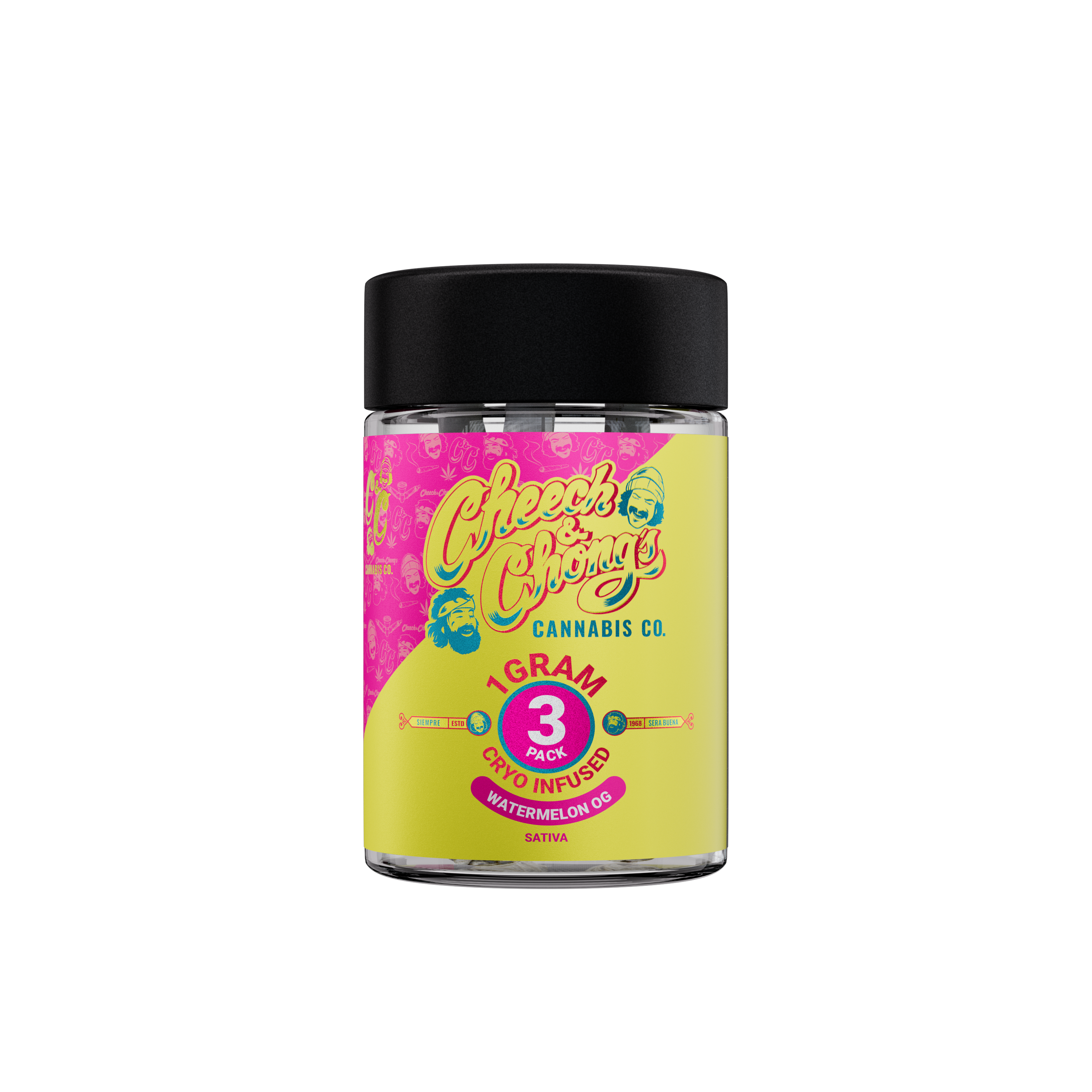 Photograph of product: Cheech & Chong - 3-Pack 1g Infused Prerolls - Watermelon OG