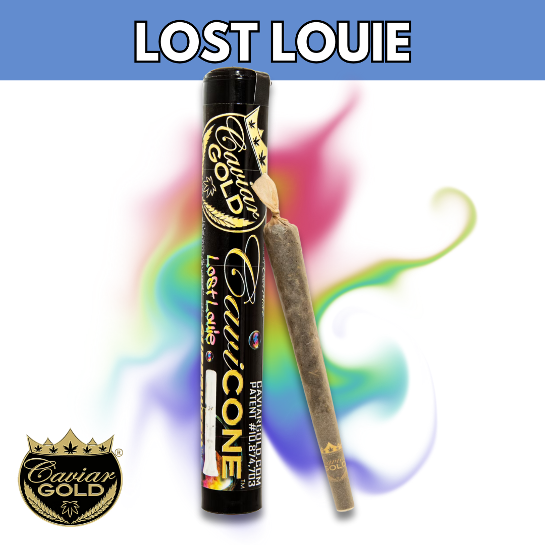 Photograph of Product: Caviar Gold - Infused Pre Roll - Lost Louie Cavi Cone - 1.3g
