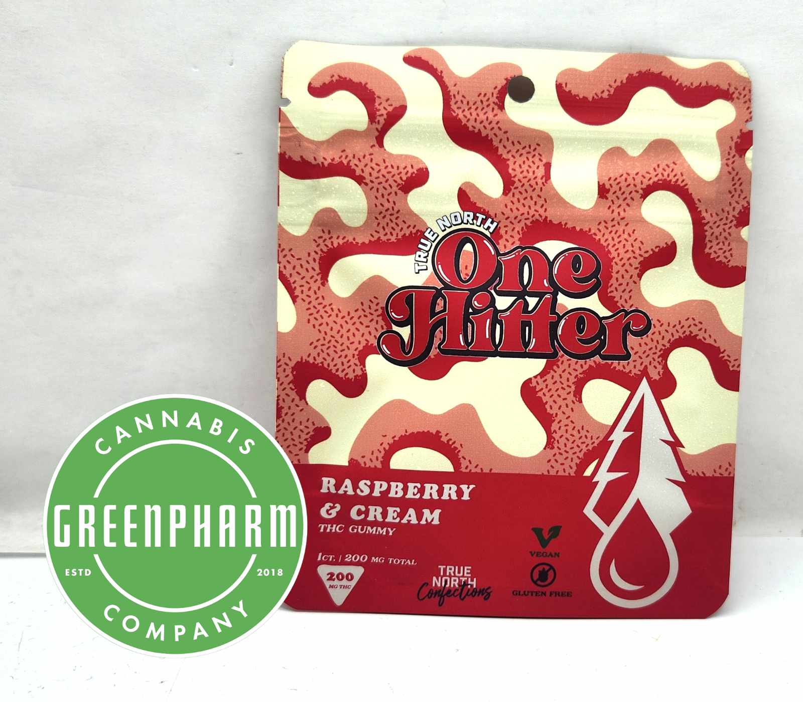 Photograph of product: Edible | True North | Raspberry & Cream One HItter Gummy | 200mg