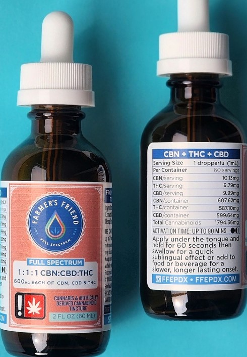 Photograph of product: 2oz 900mg 1:1:1 CBN+CBD+TH-oui - Tincture - Farmer's Friend Extracts