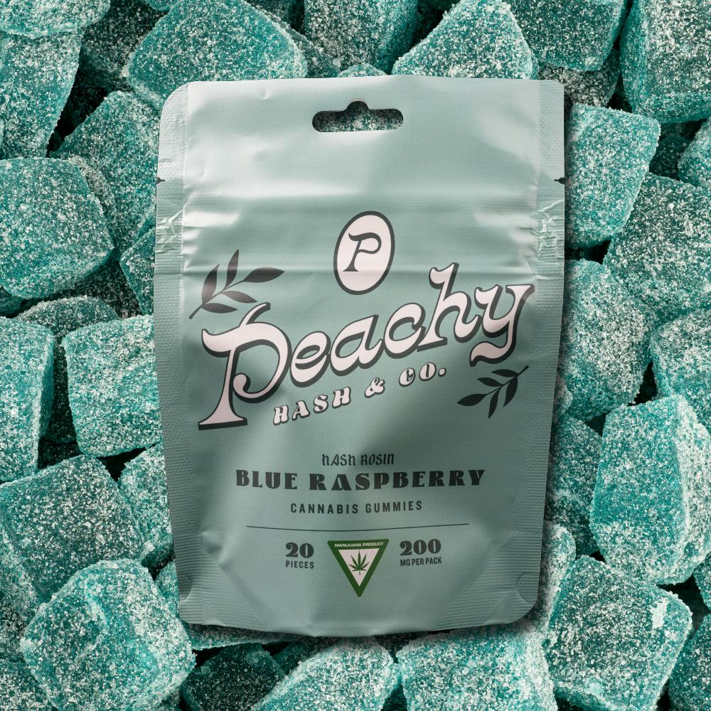 Photograph of product: Blue Raspberry Live Rosin Gummies Adult Use