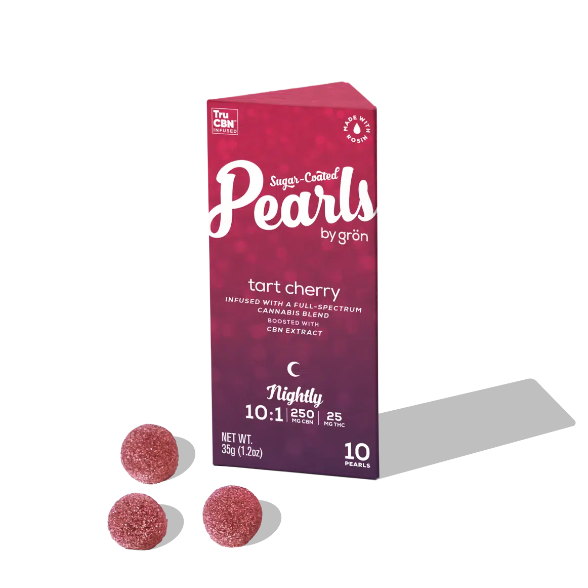 Photograph of product: Grn | 100MG | Tart Cherry 10:1 CBN/TH-oui Pearls | 10pk