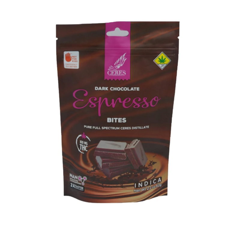 Photograph of product: 10pk Oui'd Dark Chocolate Espresso bites ceres