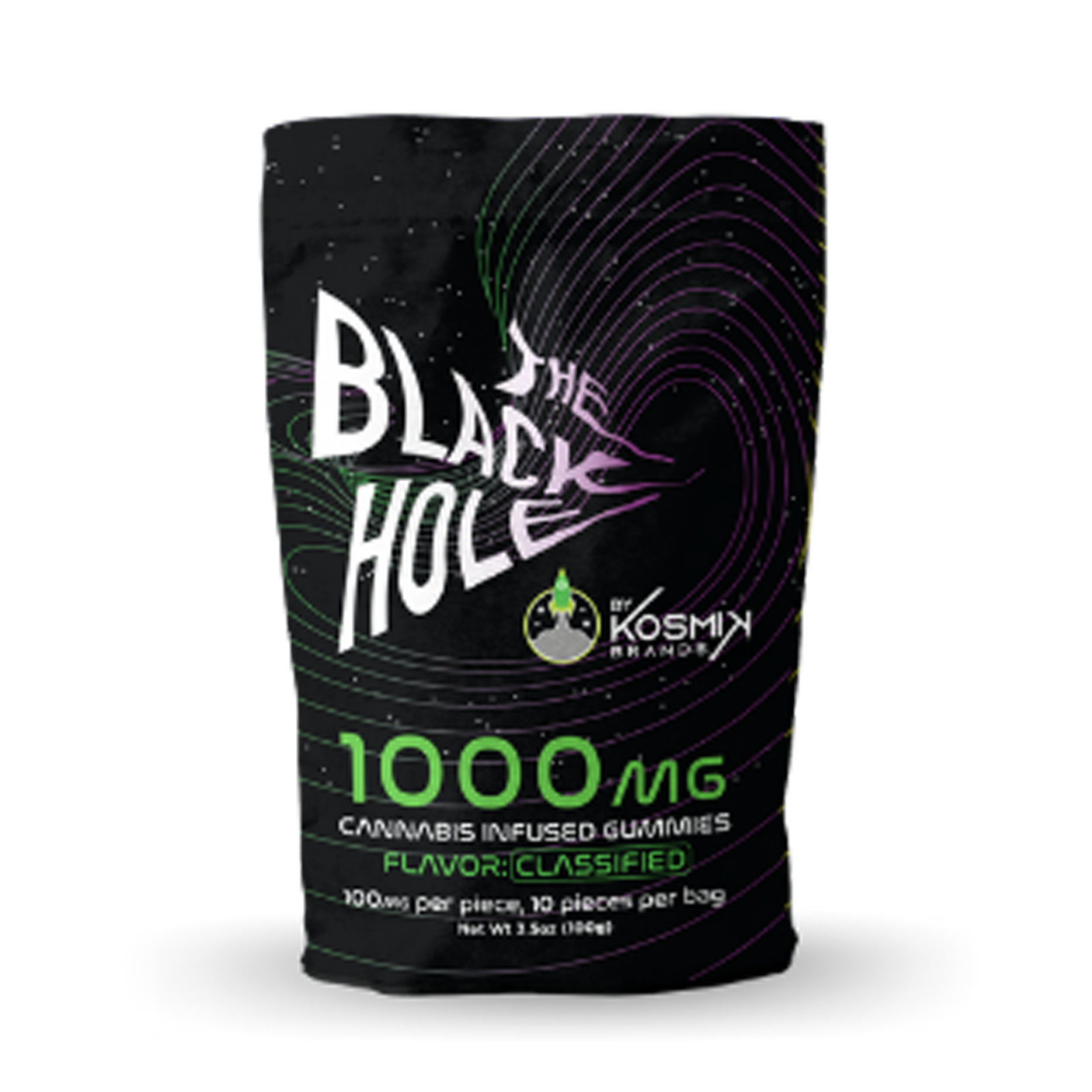 Photograph of product: Black Hole Green Gummies | 1,000mg