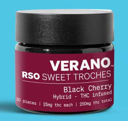 Photograph of product: Black Cherry RSO Soft Troches | 25mg/10pk (250mg)