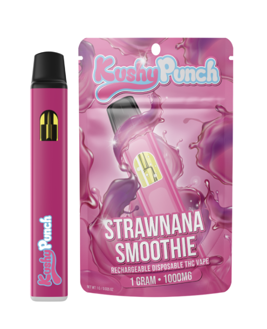 Photograph of product: KUSHY PUNCH STRAWNANA SMOOTHIE DISPOSABLE 1G