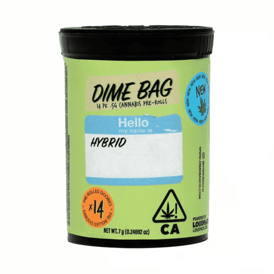 Photograph of product: Dime Bag Pre-roll 14pk Leftover Cake 7g - 