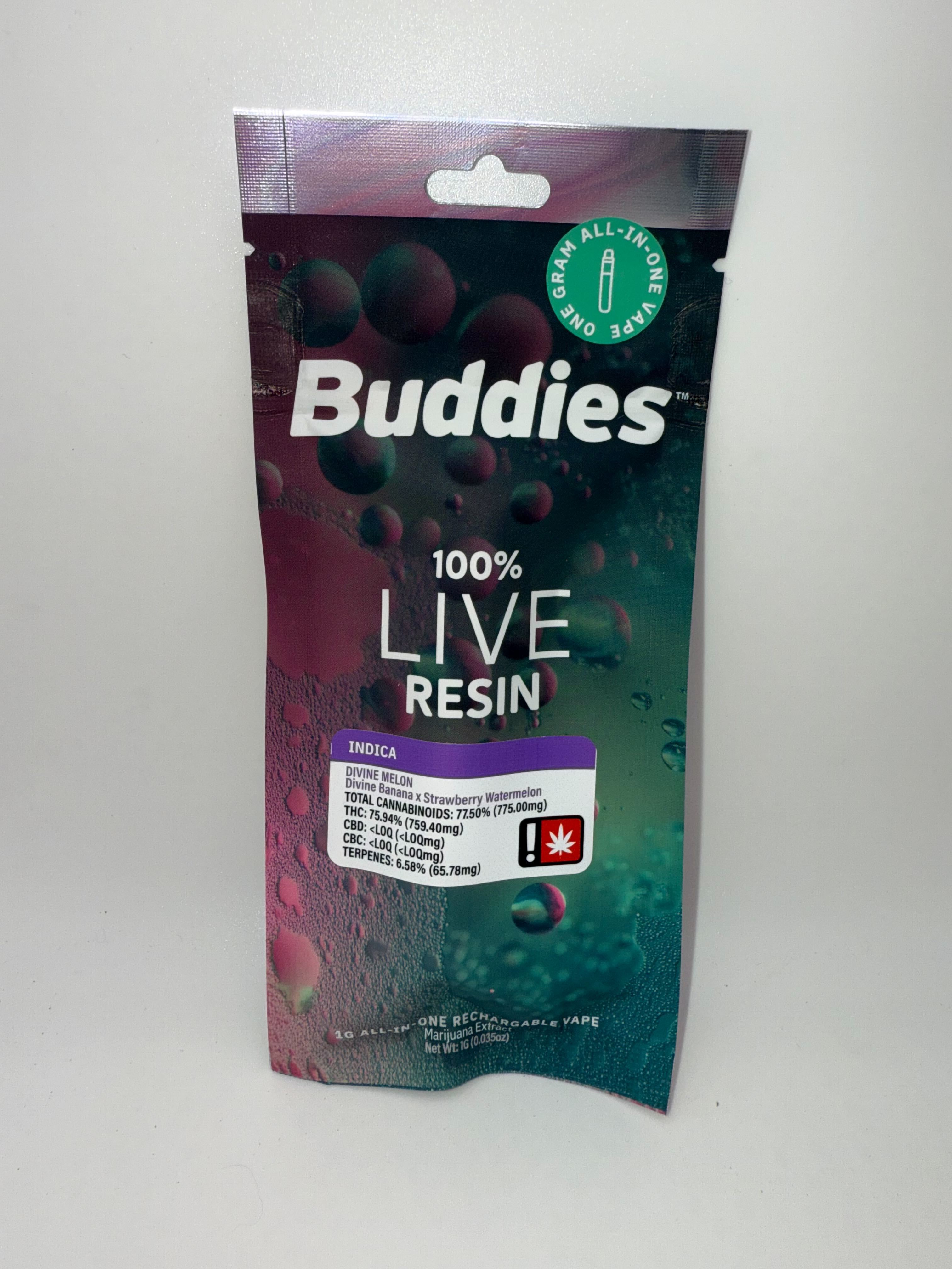 Photograph of product: Live Resin | AIO | Divine Melon | 1g