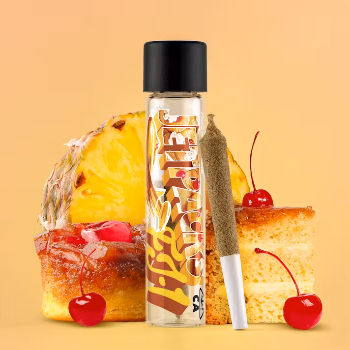 Photograph of product: Jetpacks FJ-1 Infused Pre-Roll - Pineapple Upside Down Cake {Green Top}