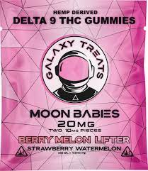 Photograph of product: GALAXY TREATS Moon Babies Delta 9 TH-oui Gummies 10ct/10mg Berry Melon Lifter