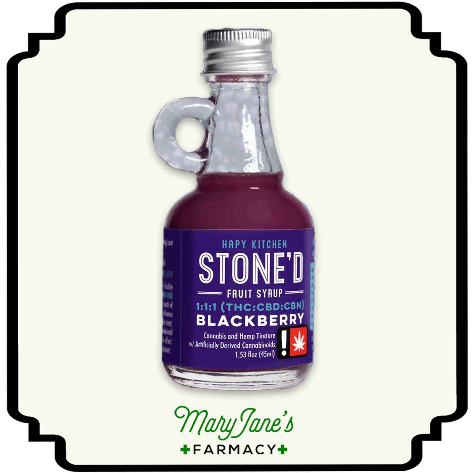 Photograph of product: Blackberry 1:1:1 TH-oui:CBD:CBN Stone'd Fruit Syrup | 250mg