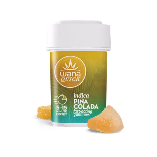 Photograph of product: Wana - Quick Pina Colada Indica Gummies 100 mg THC