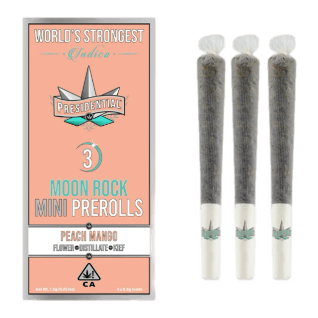 Photograph of product: Peach Mango Moon Rock Mini Prerolls 3pk 1.5g - 
