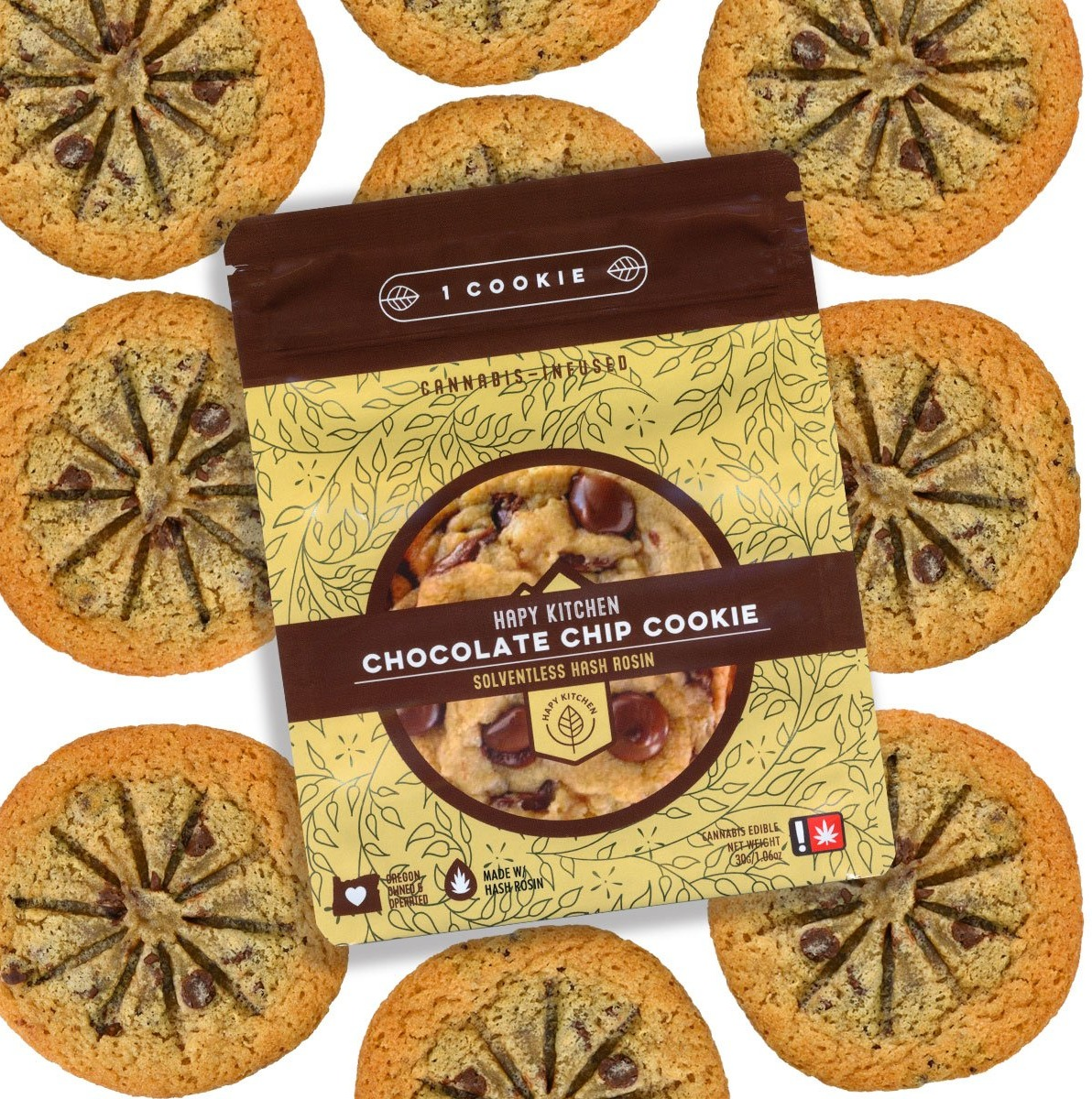 Photograph of product: Hapy Kitchen 100mg Cookie]1:1 Chocolate Chip
