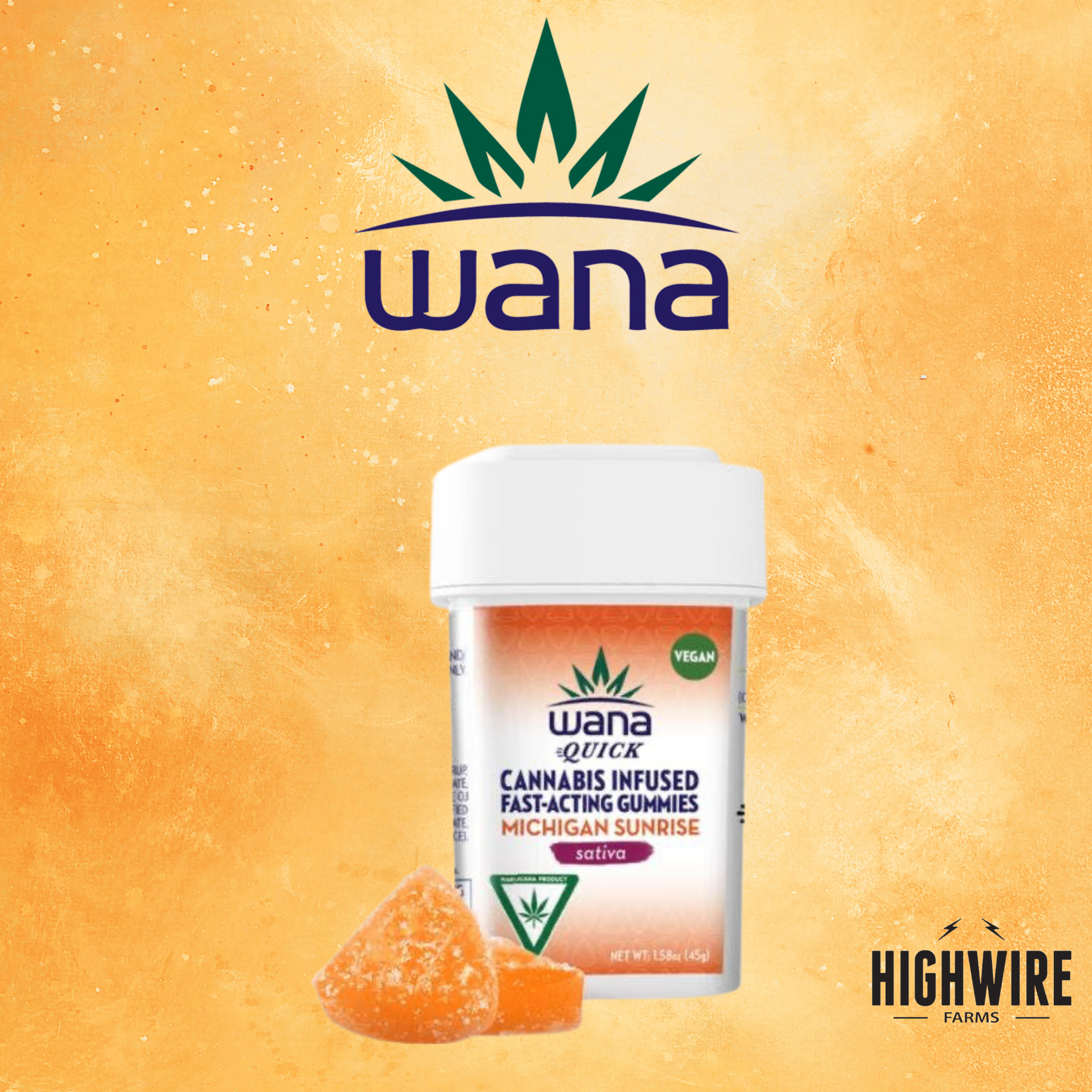 Photograph of product: Wana Quick Michigan Sunrise 200mg