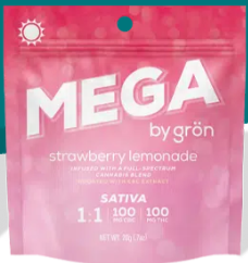 Photograph of product: 1:1 TH-oui/CBC Strawberry Lemonade (S) - Grn - 100mg Mega Pearl