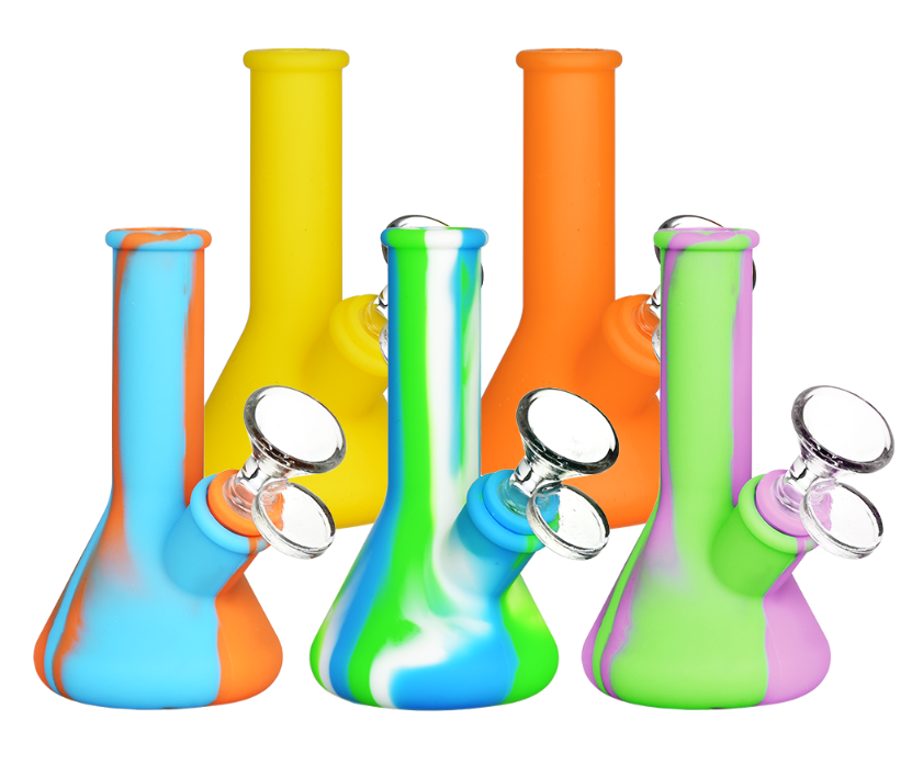 Photograph of product: Traveler Silicone Beaker Water Pipe | 5" | 14mm F | Colors Vary | A1478