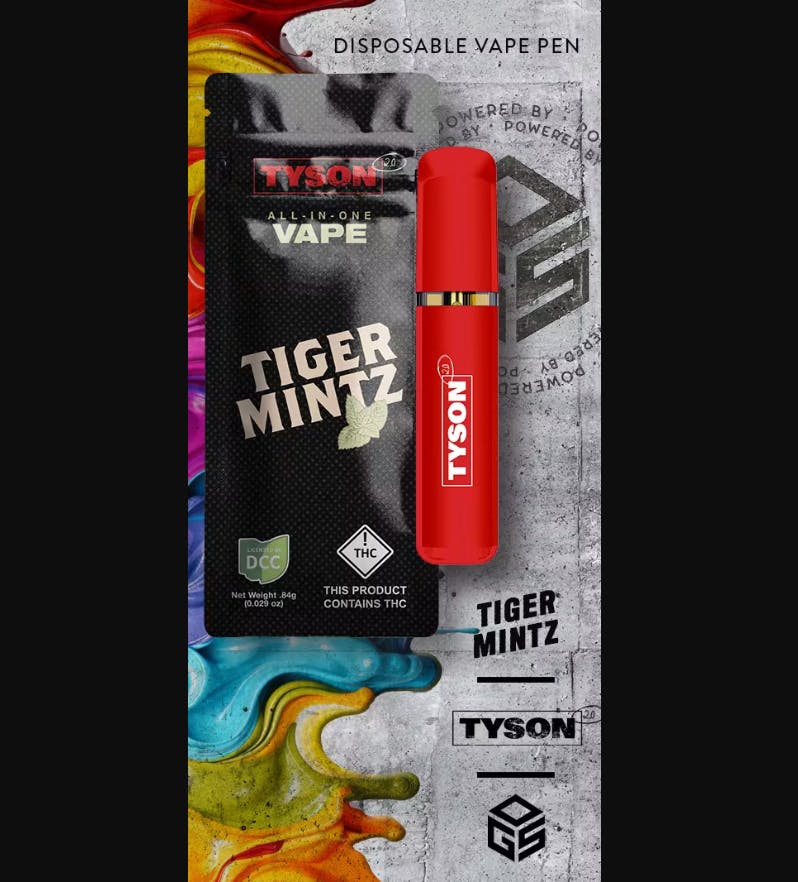 Photograph of product: Tiger Mintz Disposable Vape (H) [1g] - 