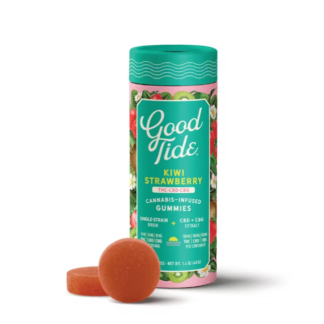 Photograph of product: Good Tide | Kiwi Strawberry 1:1:1 CBD:CBG | 10pk/100mg