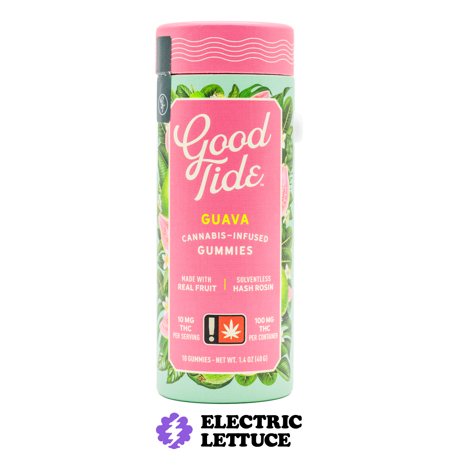 Photograph of product: Good Tides Guava Hybrid Solventless au chocolat Gummies 100mg