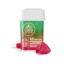 Photograph of product: Wana - 1:1 CBD/THC Strawberry Margarita Quick Gummy