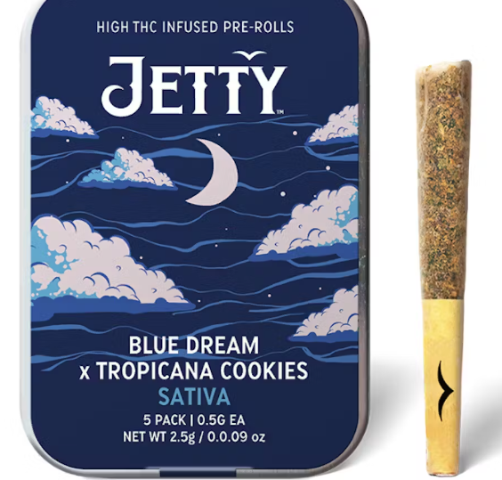 Photograph of product: Jetty | Blue Dream x Tropicana Cookies | Pre-Roll Pack | 2.5g
