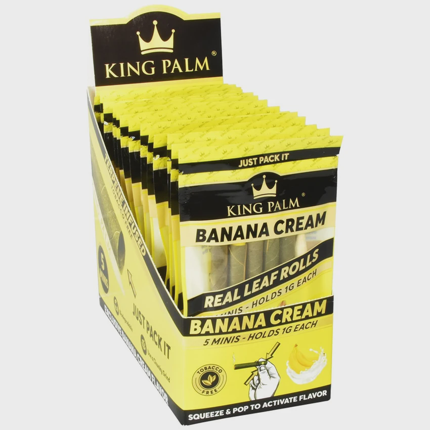 Photograph of product: King Palm Wrap Pouches | 5pc | Mini Rolls | Banana Cream