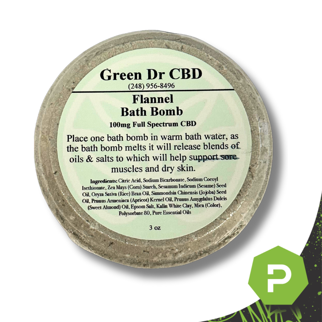 Photograph of Product: Green DR | 100mg CBD Bath Bomb | Patchouli