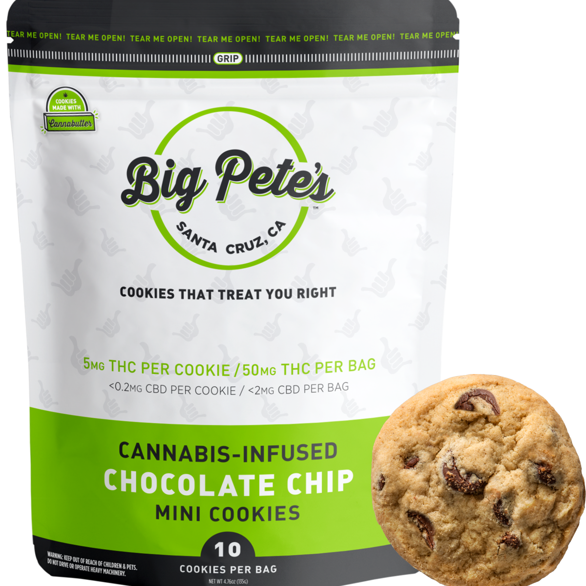 Photograph of product: Chocolate Chip Cookies 10pk | 50mg