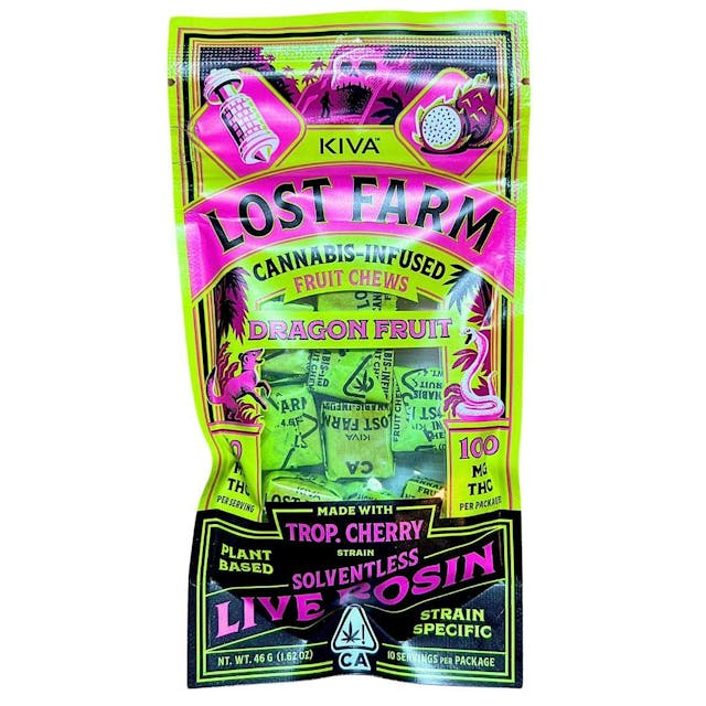 Photograph of product: Lost Farm Chews |  Dragon Fruit Trop. Cherry Rosin | 100mg - 