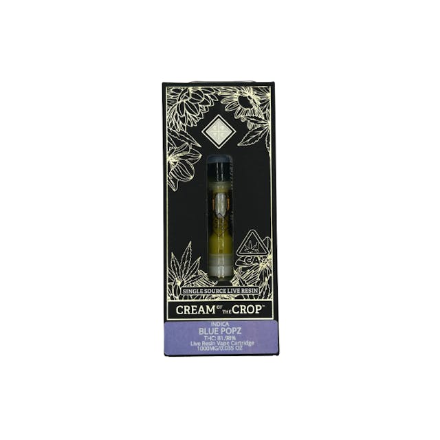 Photograph of product: Cream Of The Crop Blue Popz | Live Resin Vape Cartridge | 1g - 