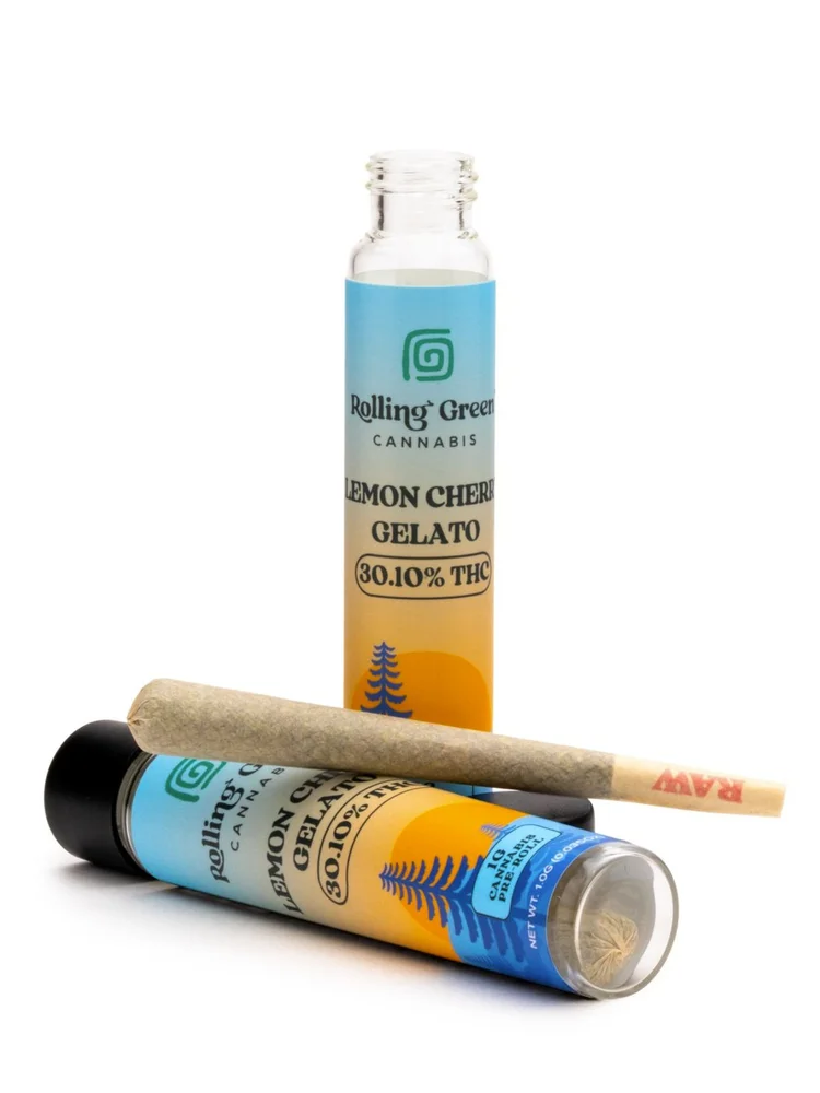 Photograph of product: Rolling Green - Lemon Cherry Gelato - Single Joint