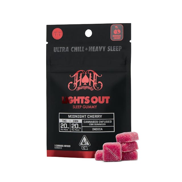 Photograph of product: Midnight Cherry | Lights Out CBN 1:1 | 100mg Gummy