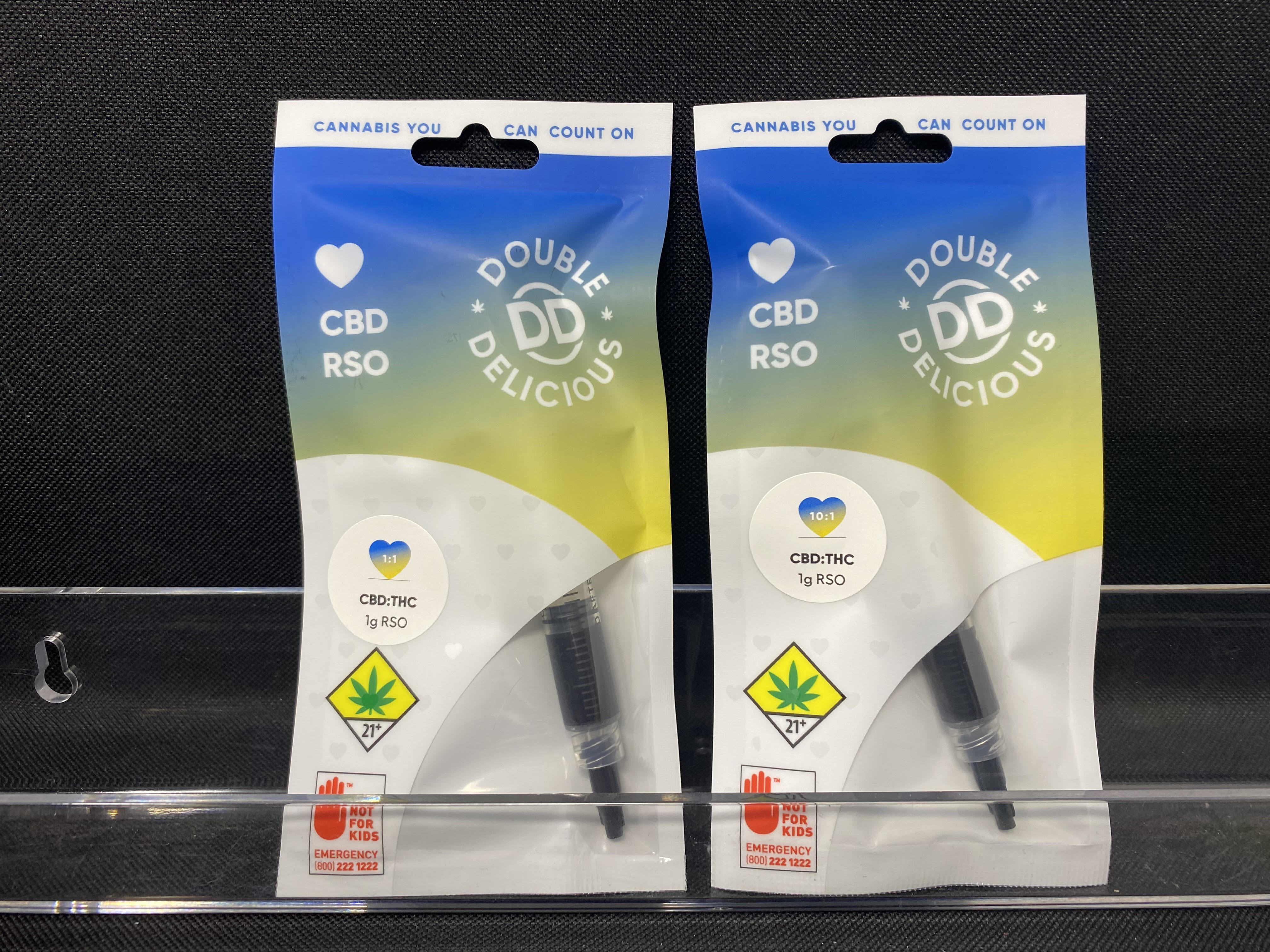Photograph of product: Double Delicious 1:1 CBD/TH-oui RSO | 1g