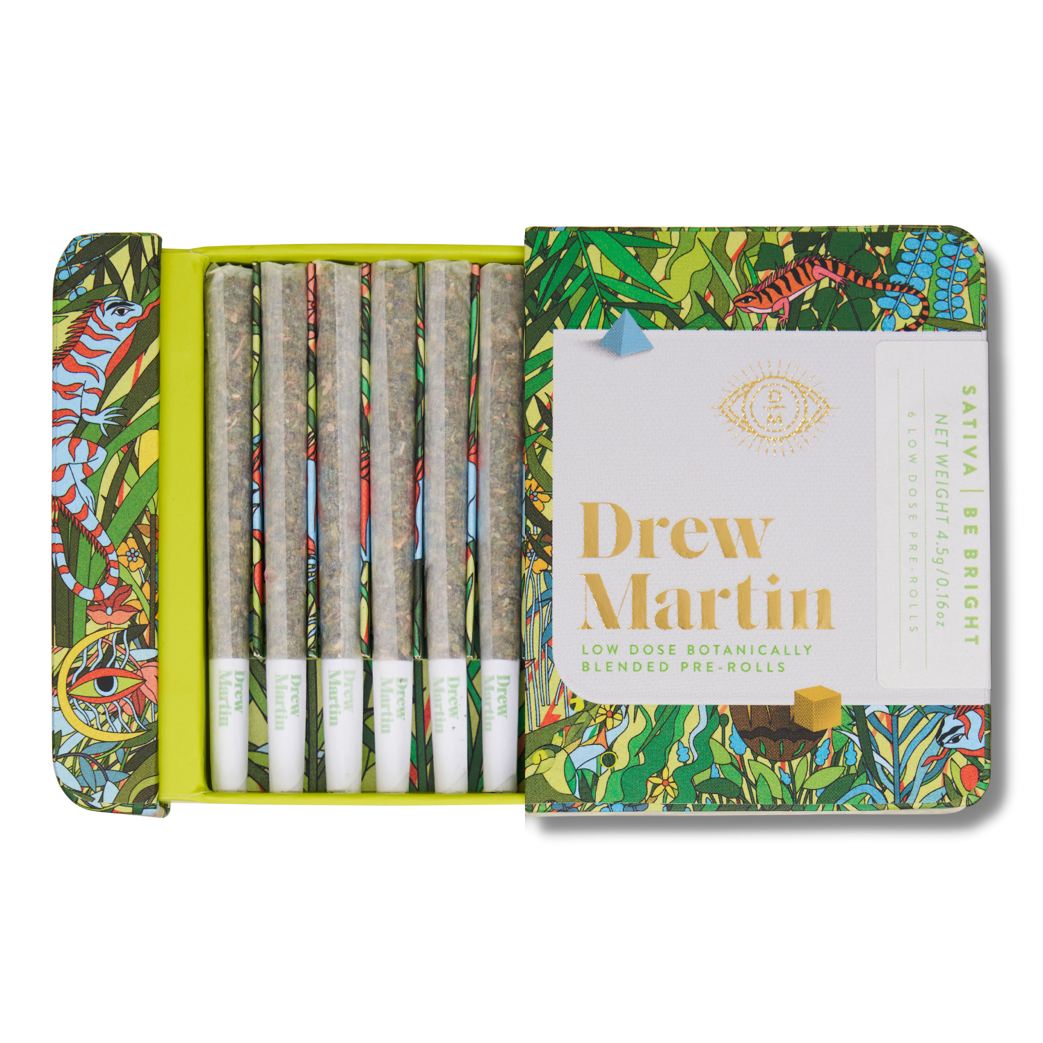 Photograph of product: Drew Martin | Be Bright | Ginger | Oui'd | 6 Pack Pre-Roll | 4.5g