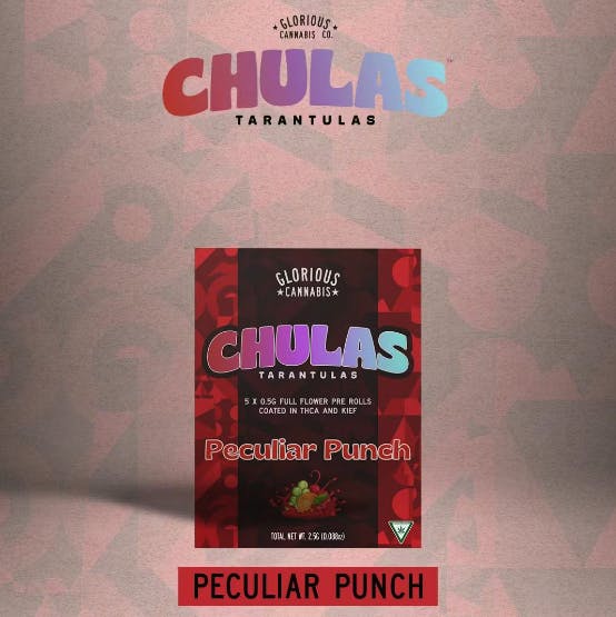 Photograph of product: Chulas Multi-Pack Infused PreRoll - Peculiar Punch Tarantulas 5 x 0.5g