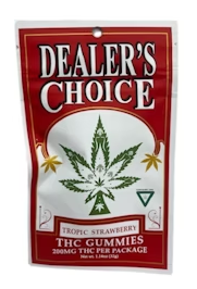 Photograph of product: Dealer's Choice - 200mg Gummies - Tropic Strawberry