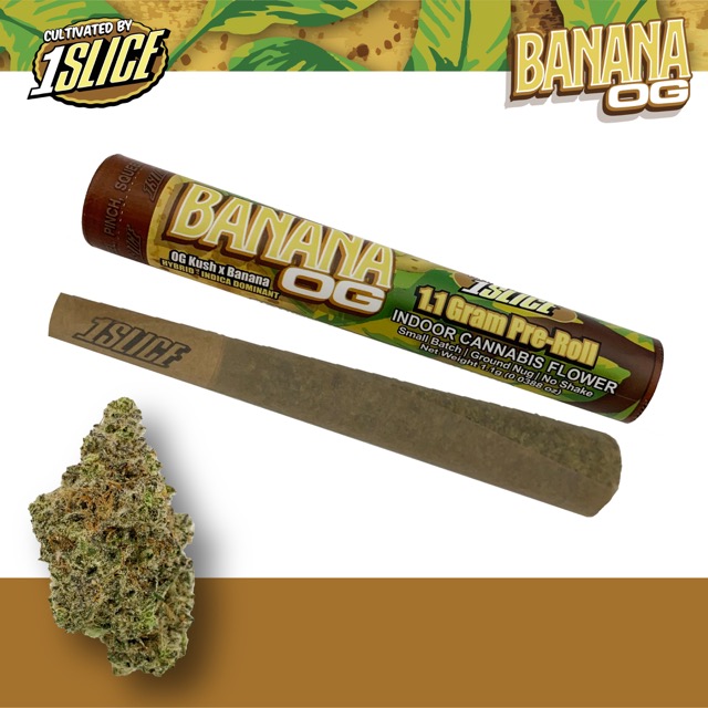 Photograph of product: 1 Slice - Banana OG - 1.1g Pre Roll