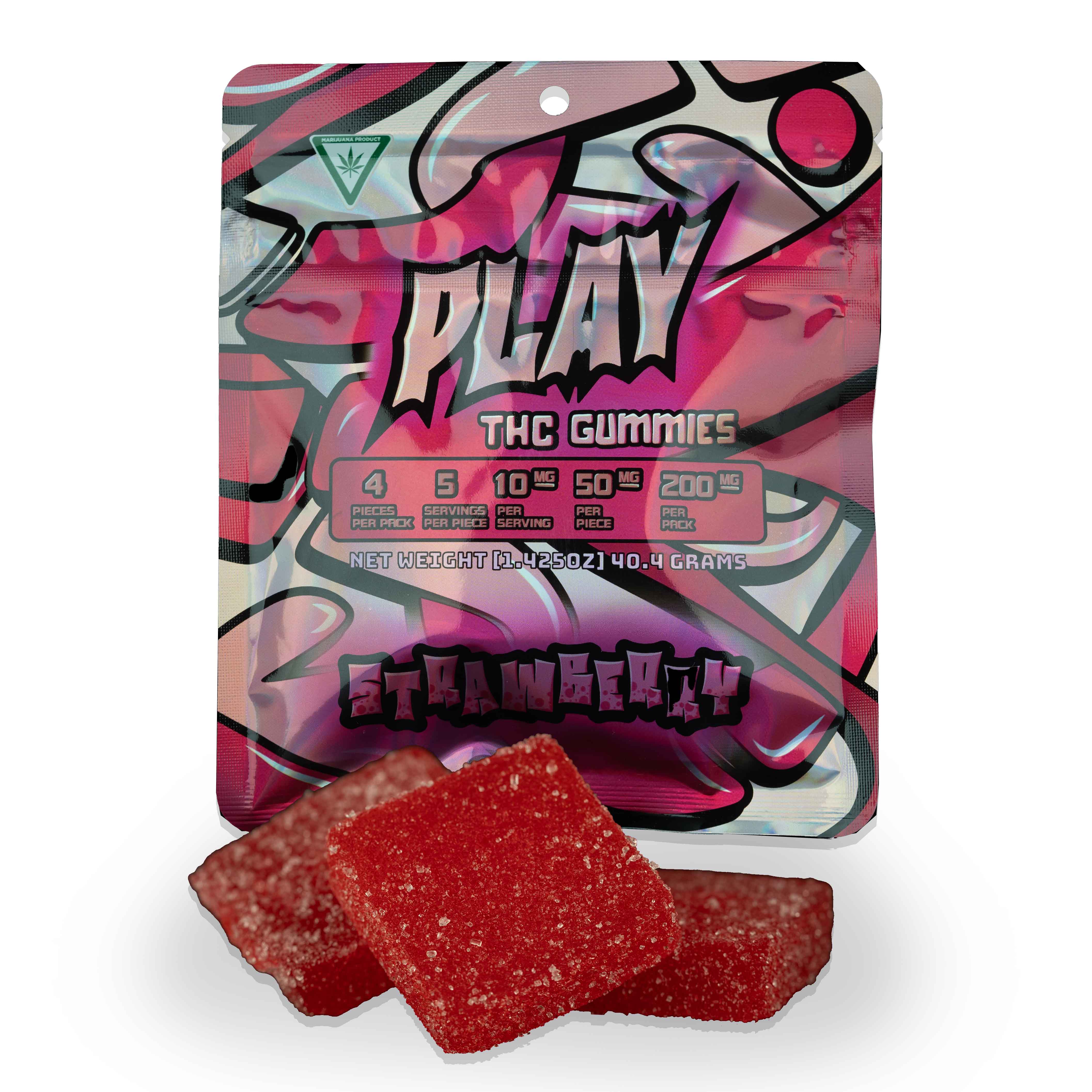 Photograph of product: Play - Strawberry Gummies 4pk 200mg