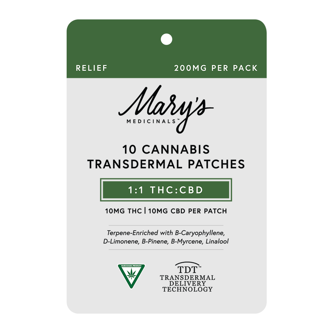 Photograph of product: Mary's | 200mg 10pk Transdermal Patch | Relief TH-oui:CBD