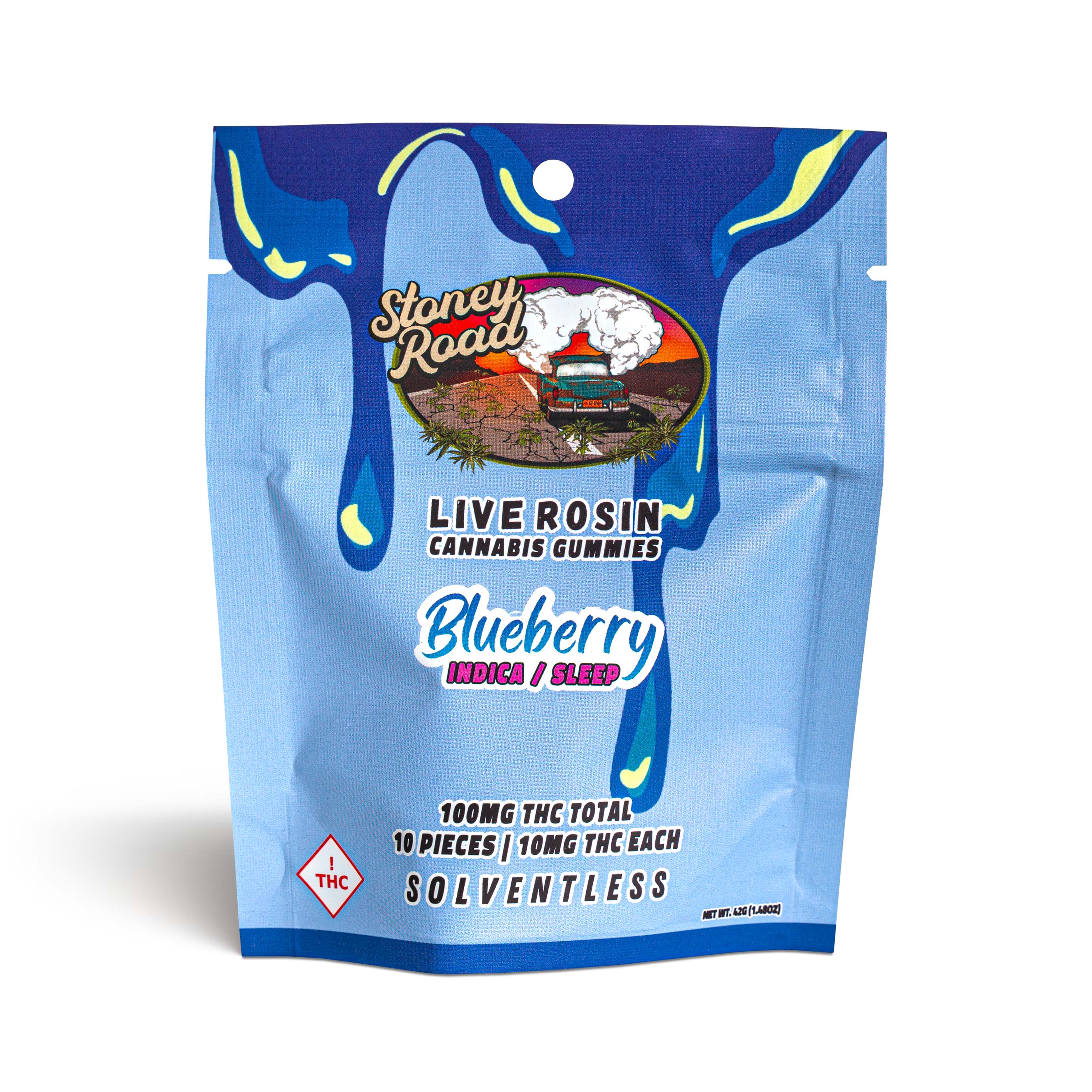 Photograph of product: Blueberry Live Rosin Gummies - 100mg