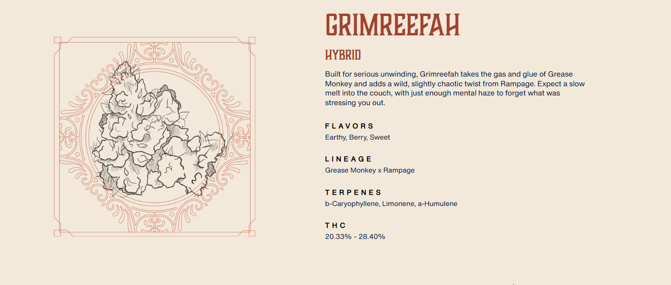 Photograph of product: Grimreefah Whole Flower 3.5g
